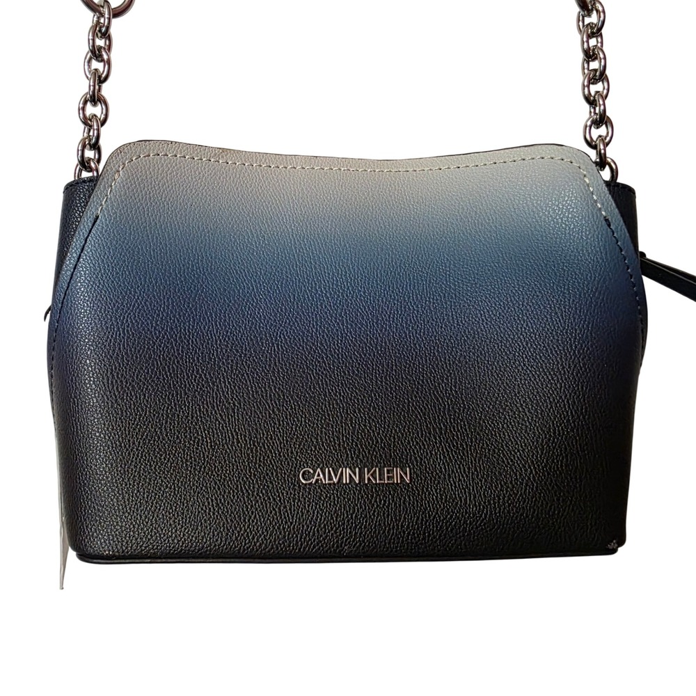 Calvin Klein Blue Ombre Crossbody Bag and Matching Wallet Set Blue Black